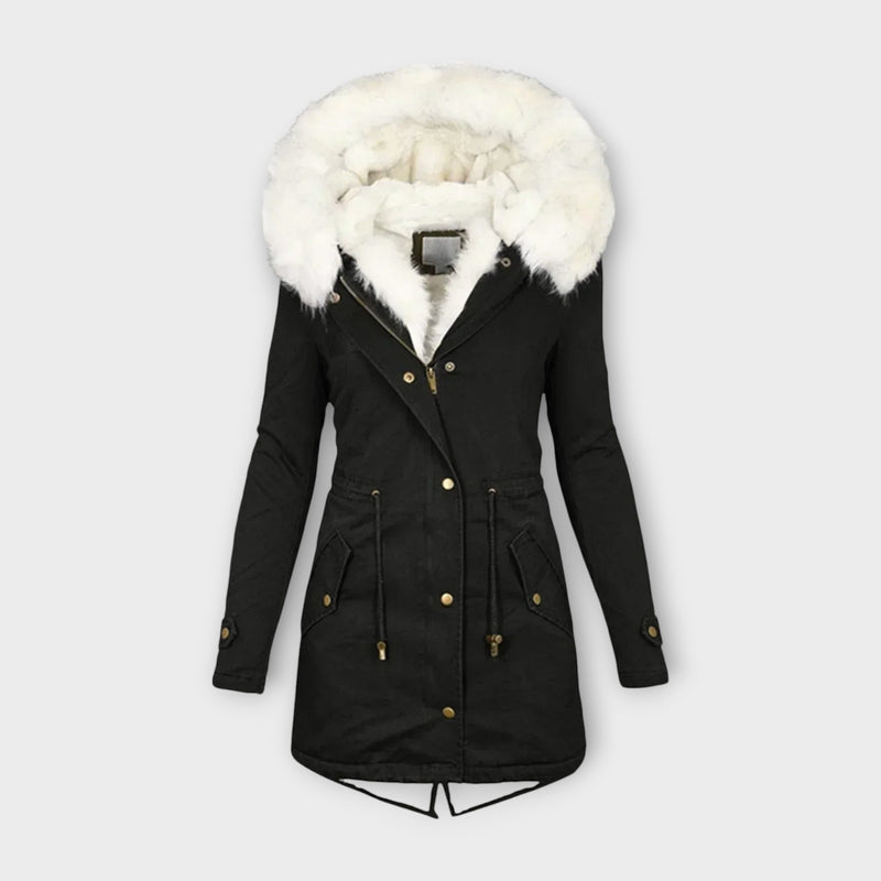 Ivara | Winter Jacket with Faux Fur Hood