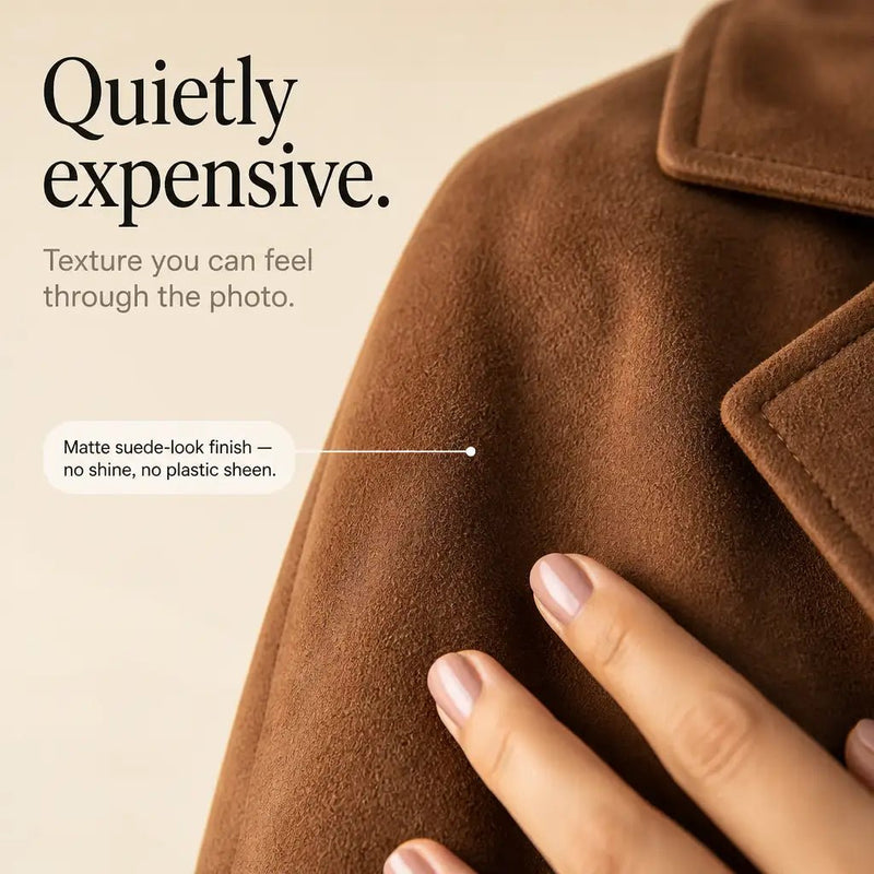 Dorotea | Faux Suede Trench Coat