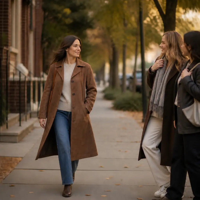 Dorotea | Faux Suede Trench Coat