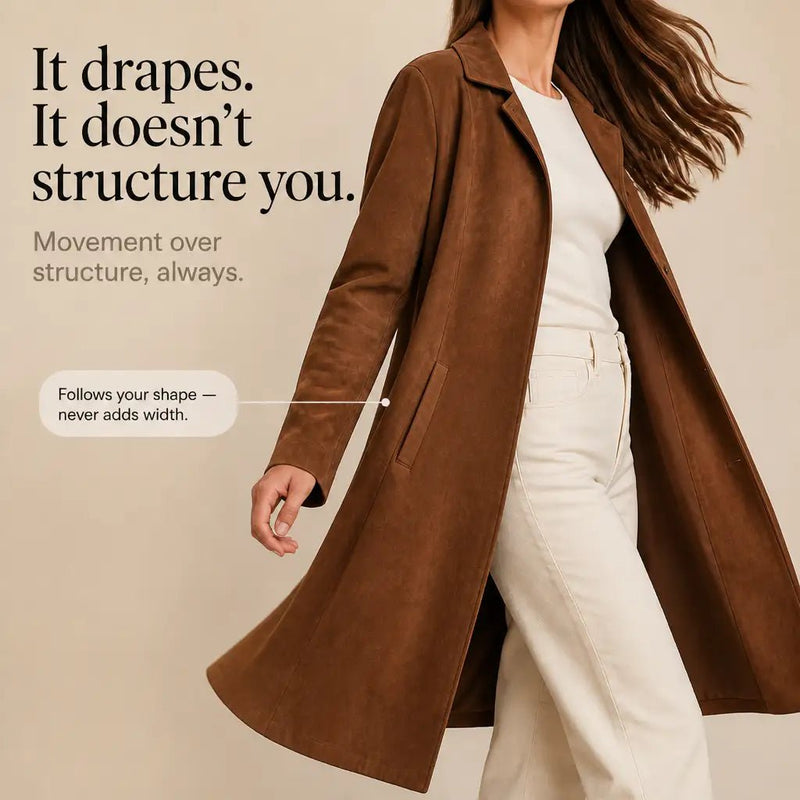 Dorotea | Faux Suede Trench Coat