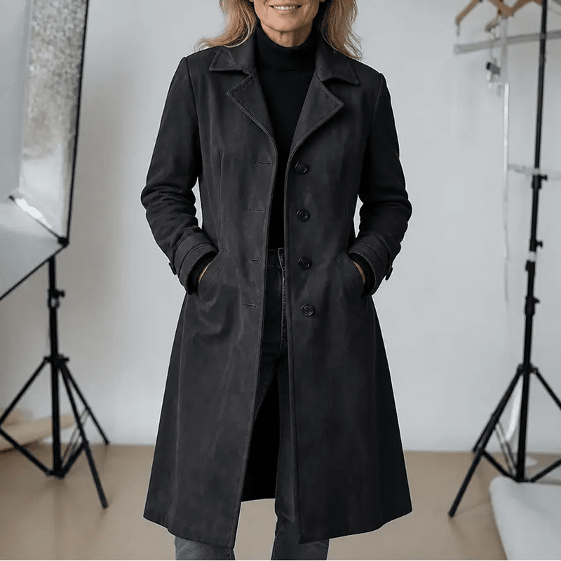 Dorotea | Faux Suede Trench Coat