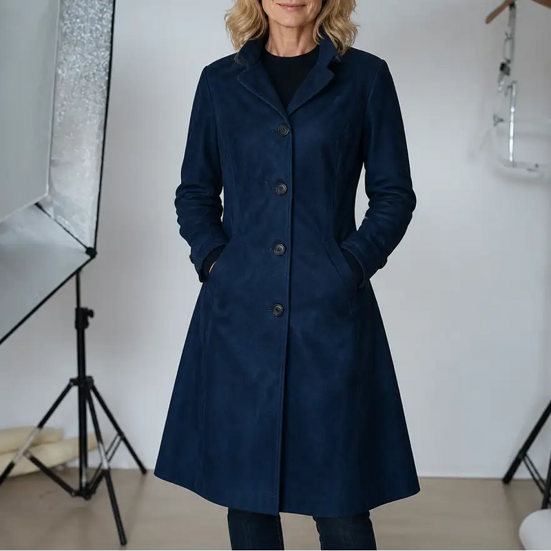 Dorotea | Faux Suede Trench Coat